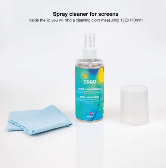 Kit Spray Nettoyant Écran Tooq + Chiffon Microfibre